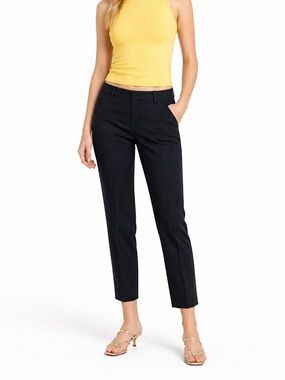 Calvin Klein Black Ankle-Length Straight Pants - Mid-Rise